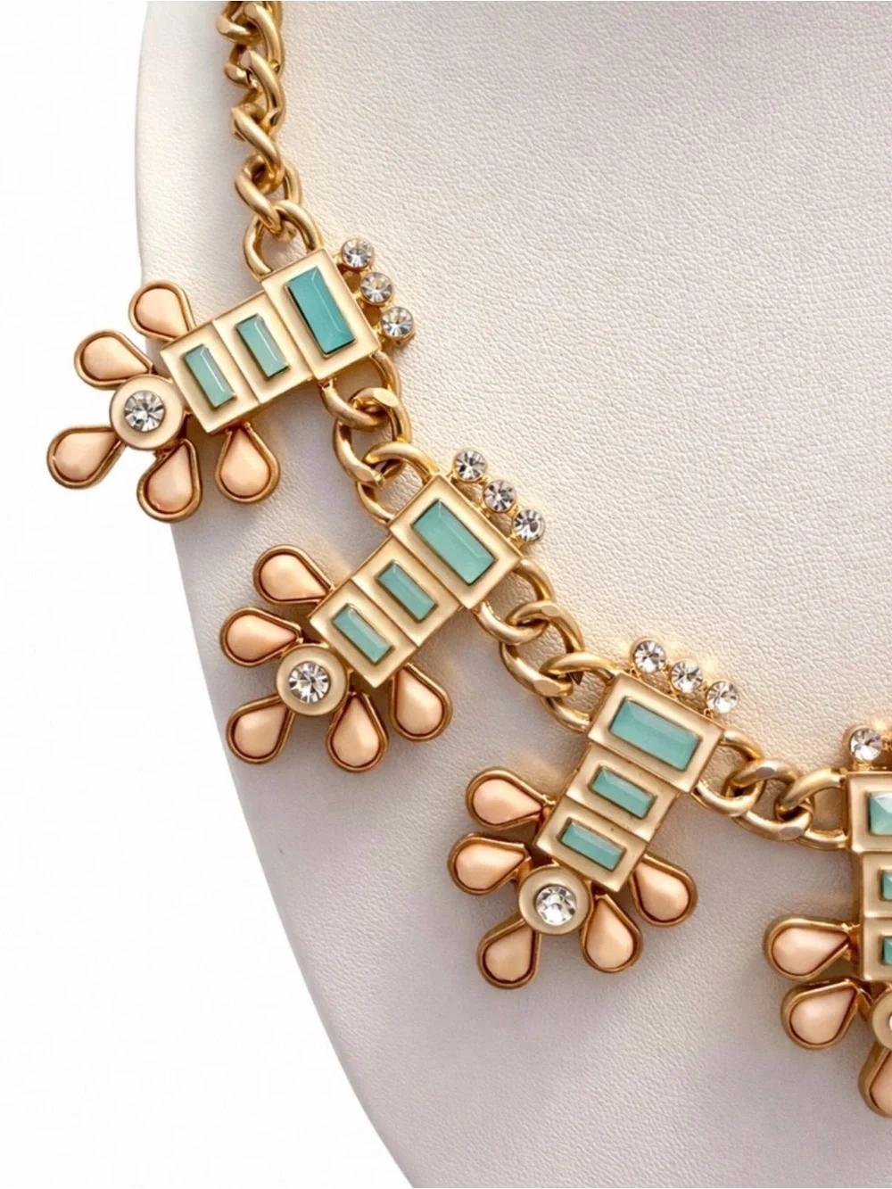 Plunder Gold-Tone Necklace with Pink Beads & Turquoise Accents